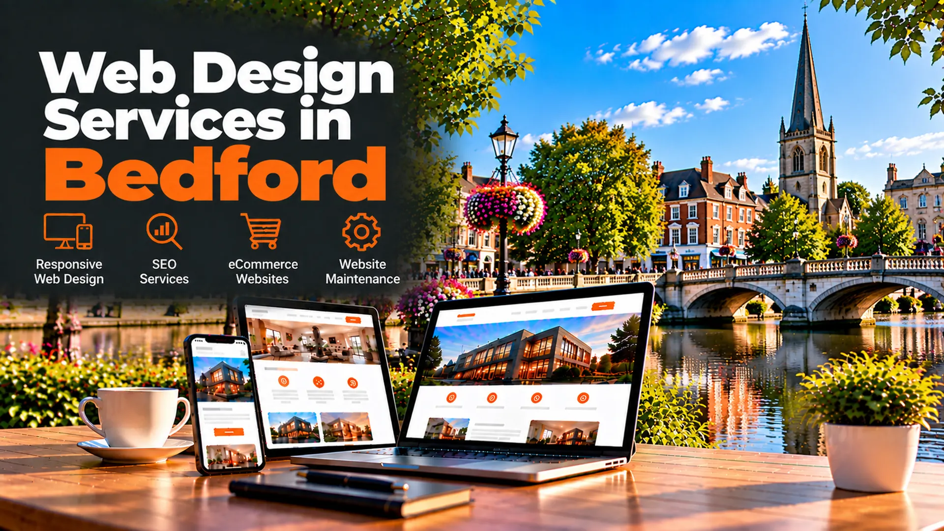 Web design services in Bedford including responsive web design, SEO services, eCommerce websites and website maintenance