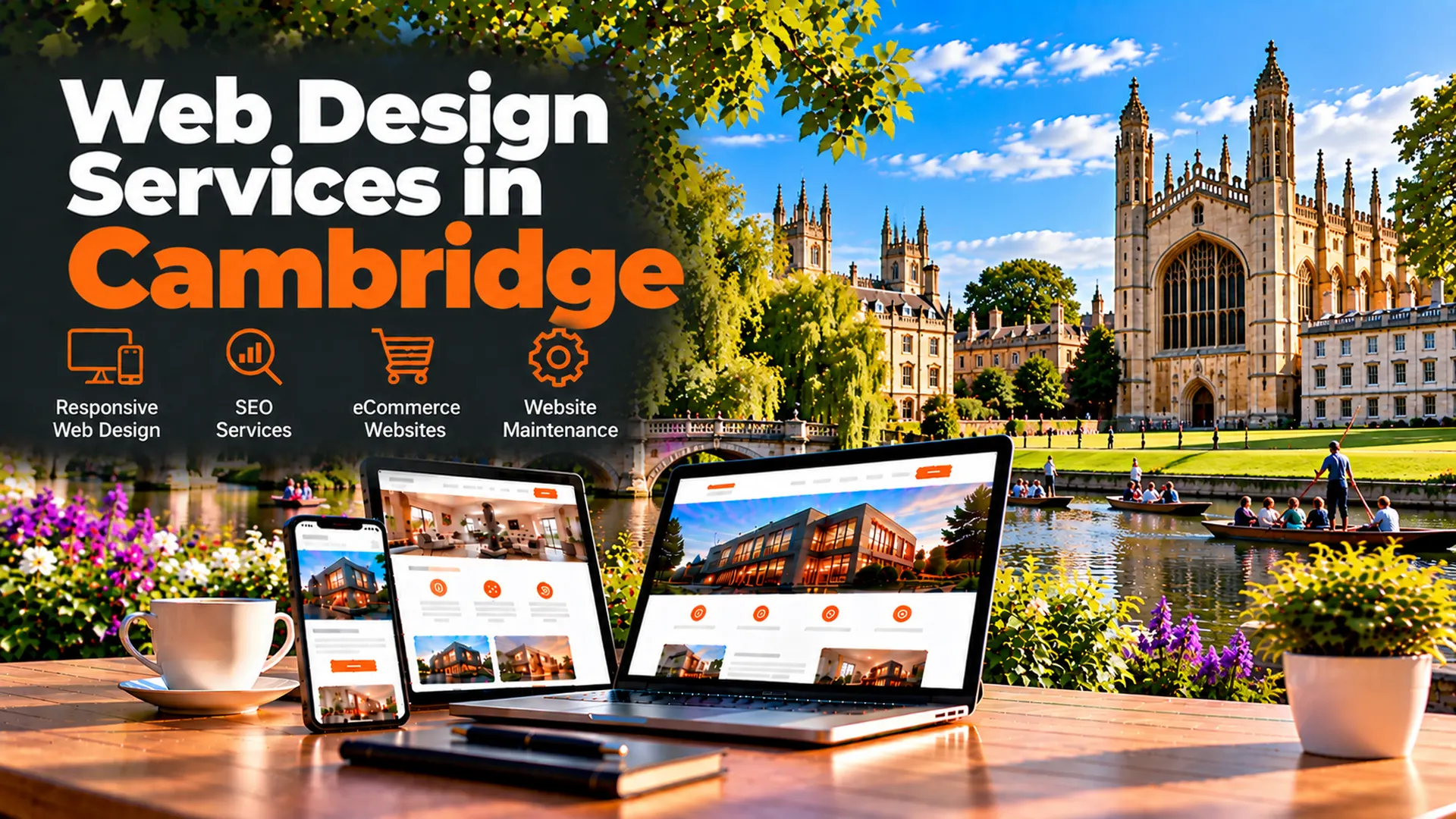 Web design services in Cambridge including responsive web design, SEO services, eCommerce websites and website maintenance