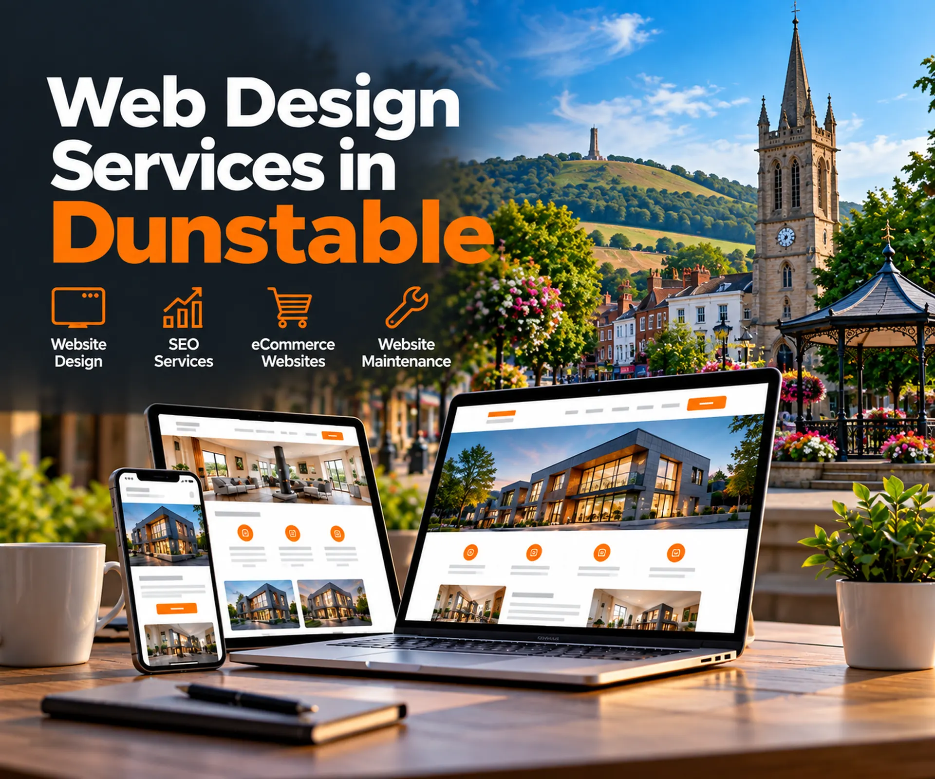 Web design services in Dunstable including website design, SEO, eCommerce and website maintenance