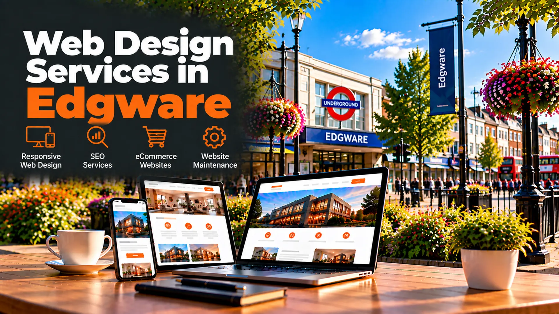Web design services in Edgware including responsive web design, SEO services, eCommerce websites and website maintenance