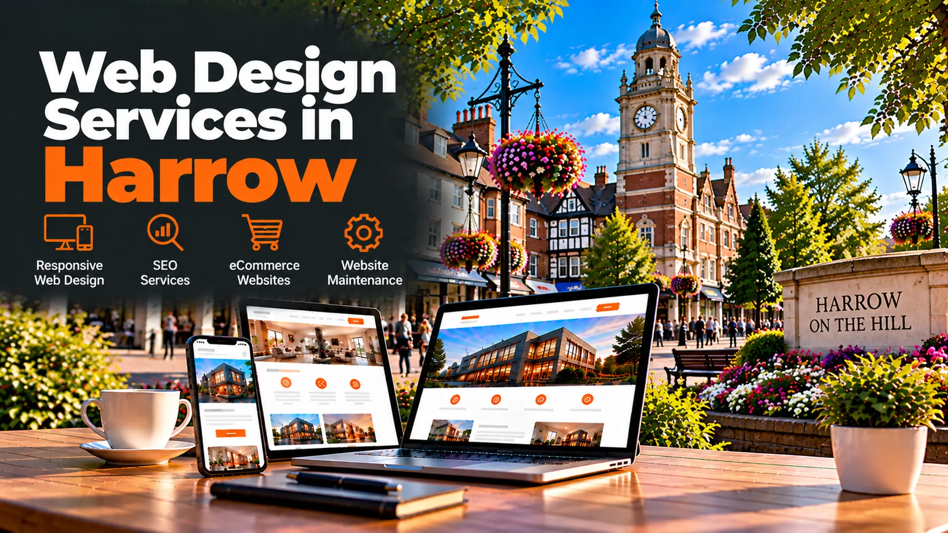 Web design services in Harrow including responsive web design, SEO services, eCommerce websites and website maintenance