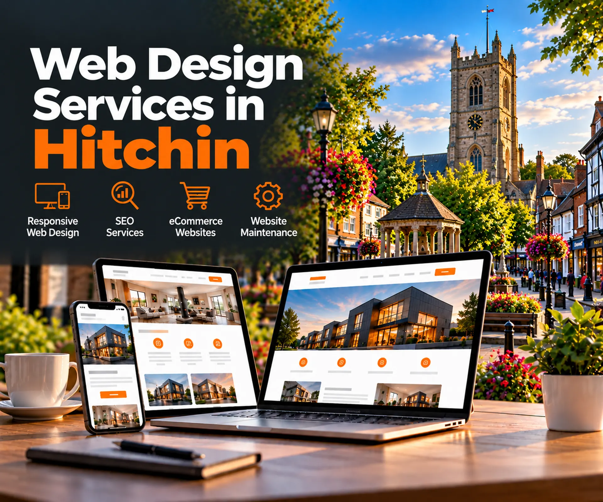Web design services in Hitchin including responsive website design, SEO services, eCommerce websites and website maintenance