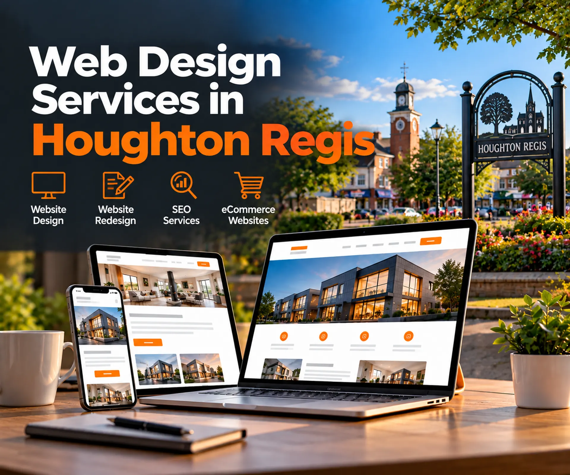 Web design services in Houghton Regis including website design, website redesign, SEO and eCommerce websites