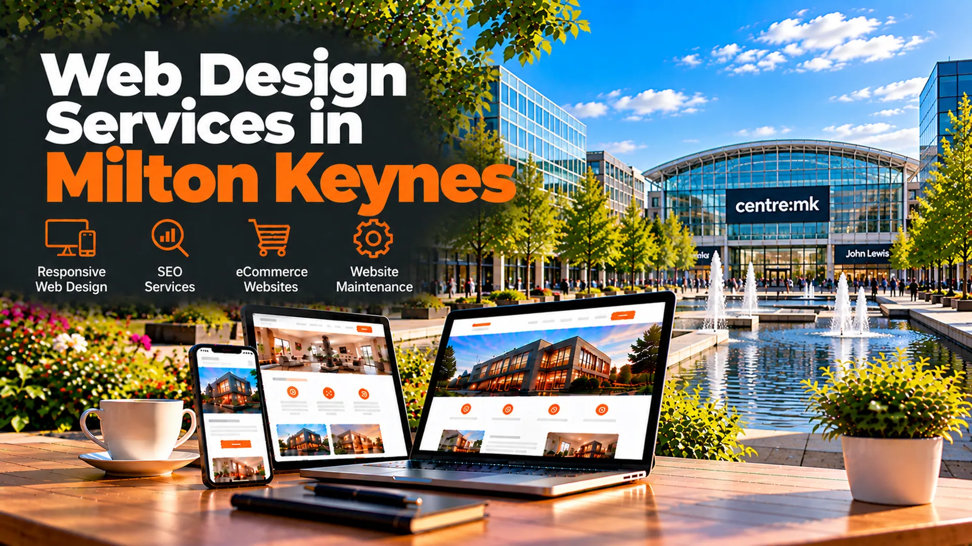 Web design services in Milton Keynes including responsive web design, SEO services, eCommerce websites and website maintenance
