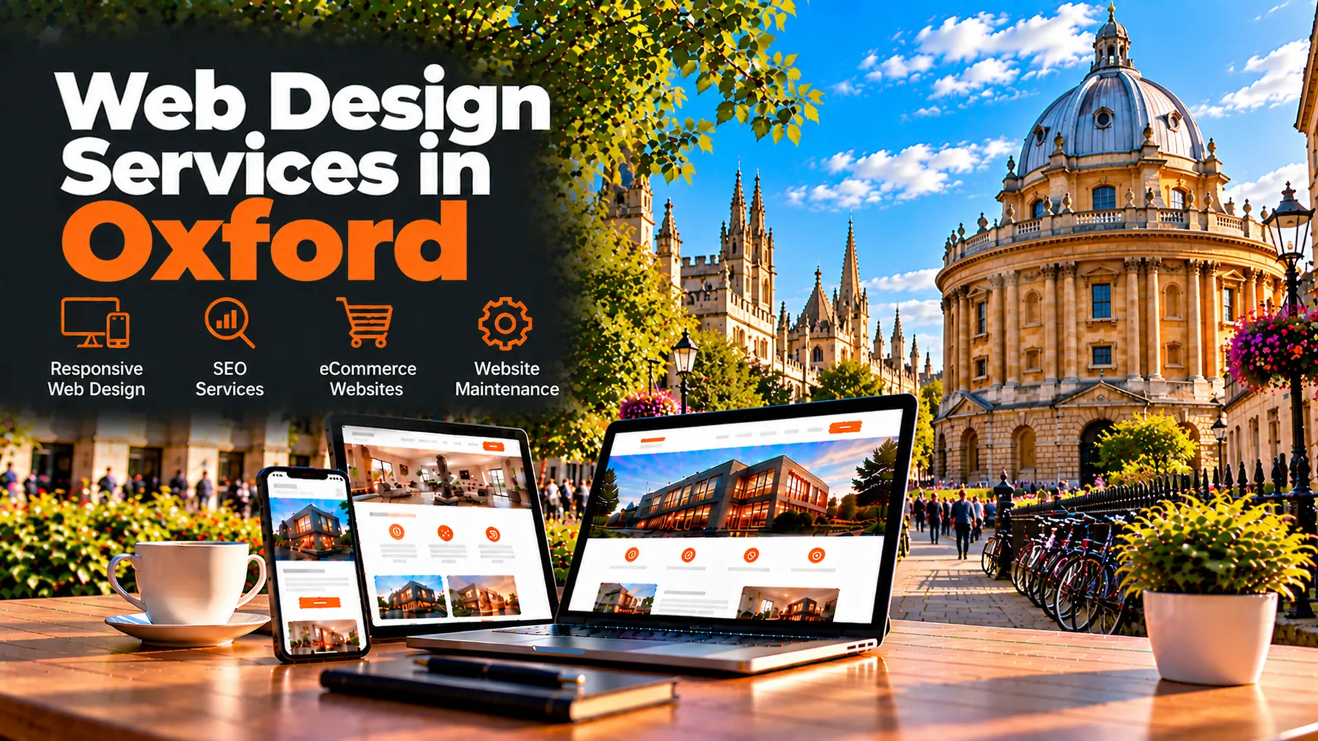 Web design services in Oxford including responsive web design, SEO services, eCommerce websites and website maintenance