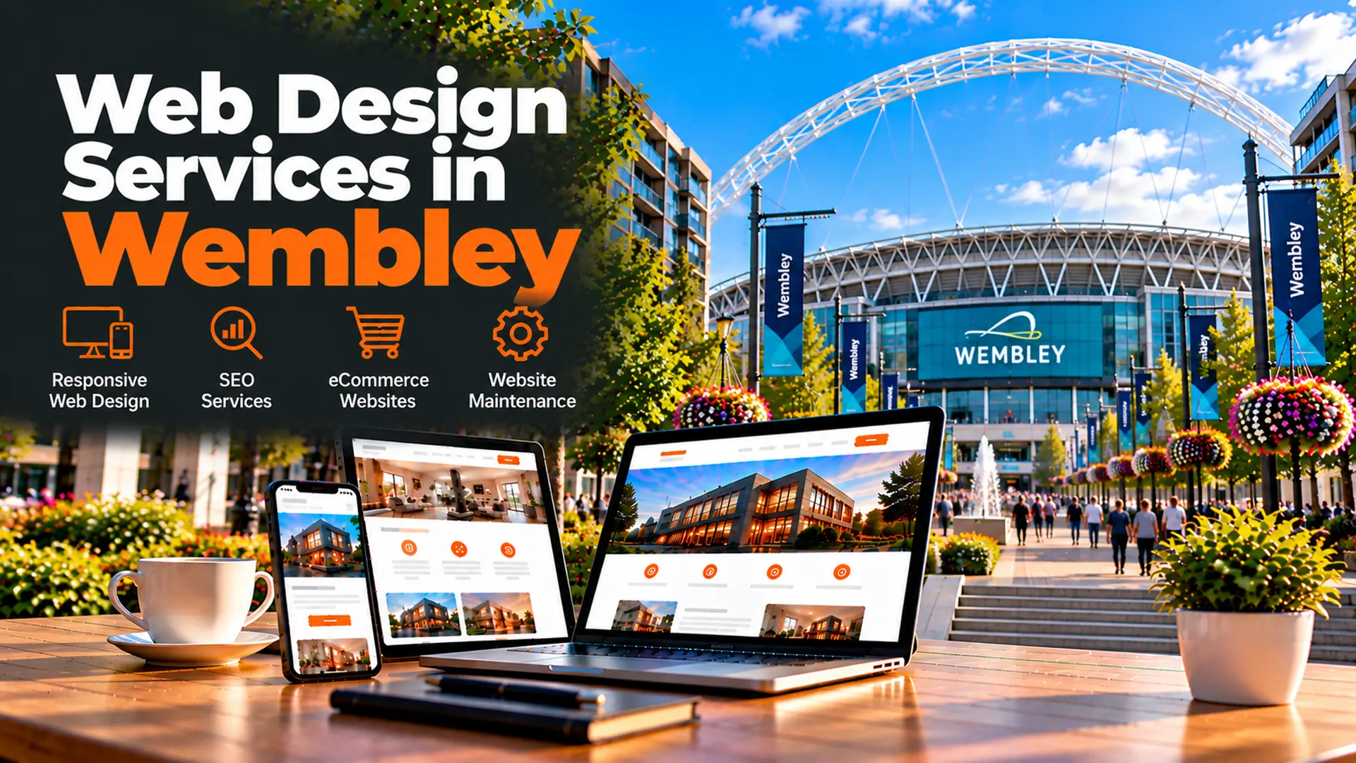 Web design services in Wembley including responsive web design, SEO services, eCommerce websites and website maintenance
